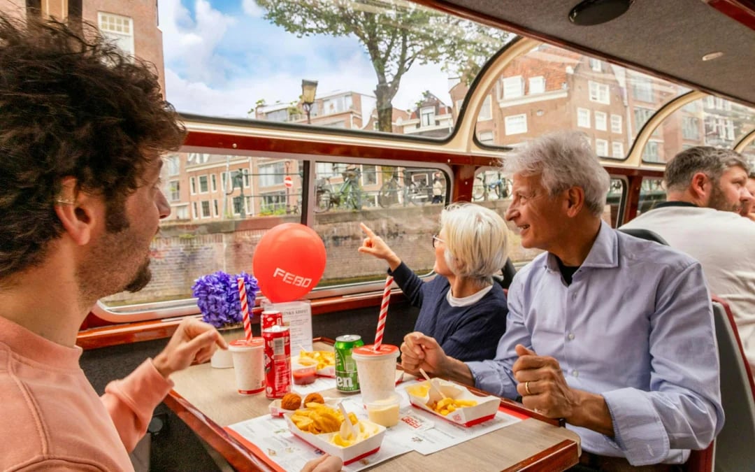 Amsterdam: 90-Min FEBOAT Canal Cruise with Dutch Snacks & Drink Image 2