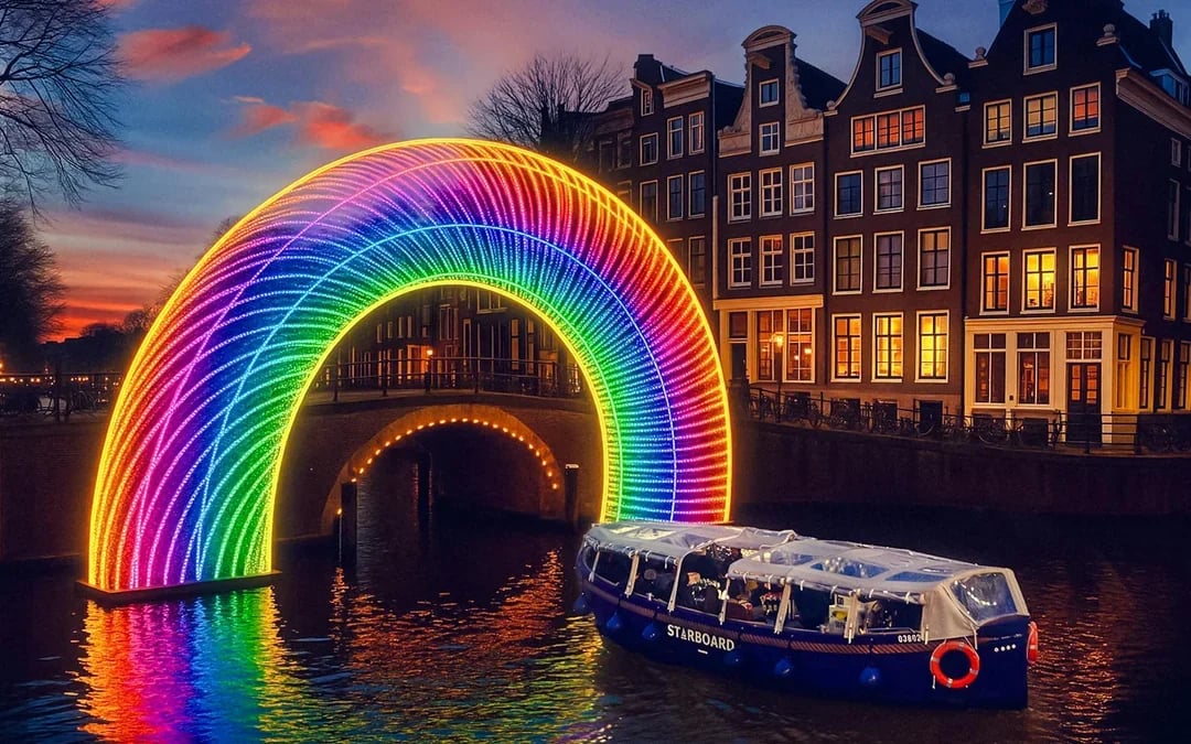 Amsterdam Light Festival: 75-Min Small-Group Cruise with Unlimited Drinks Image 1