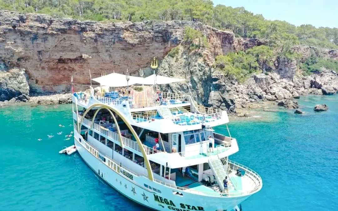 Antalya Mega Yacht Cruise to Kemer Coast with Lunch and Hotel Transfers Image 9