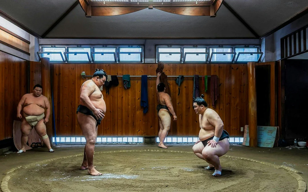 Authentic Tokyo Sumo Practice with Seat, Photos, and Audio Guide Image 2