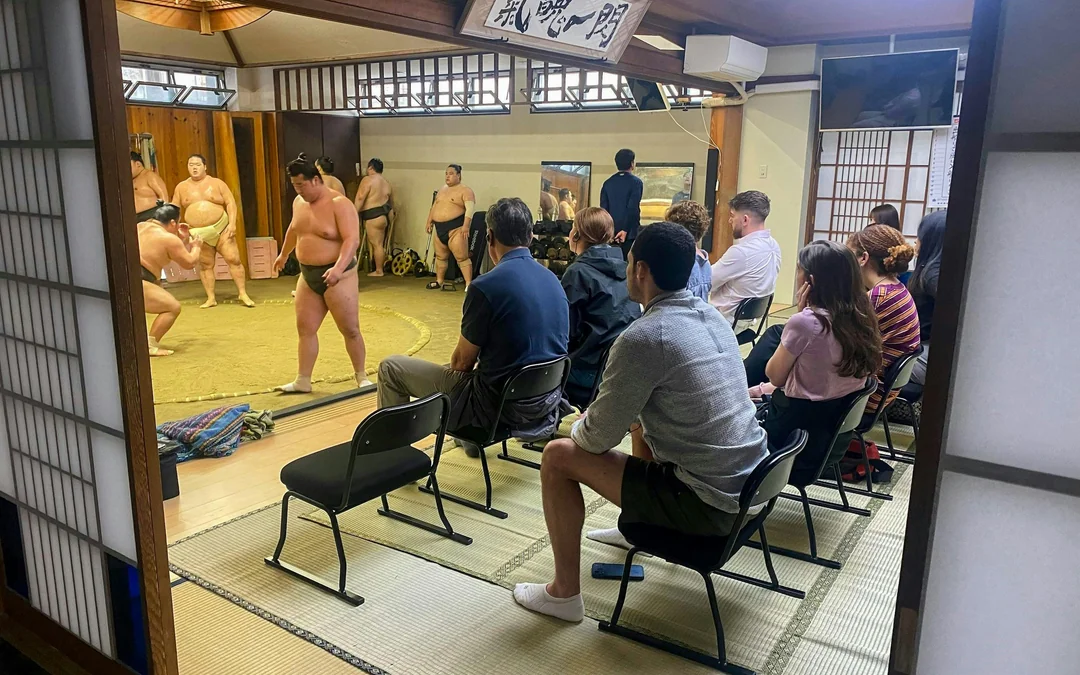 Authentic Tokyo Sumo Practice with Seat, Photos, and Audio Guide Image 5