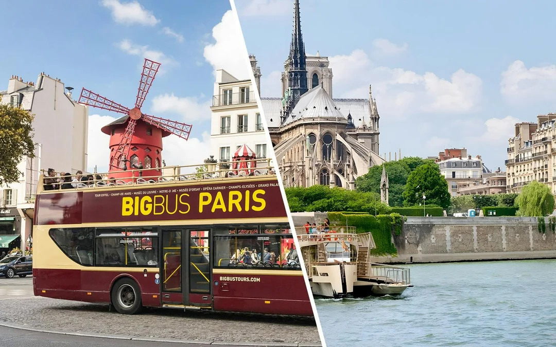 Big Bus: Paris Hop-On Hop-Off Bus Tour + Seine River Cruise Image 1