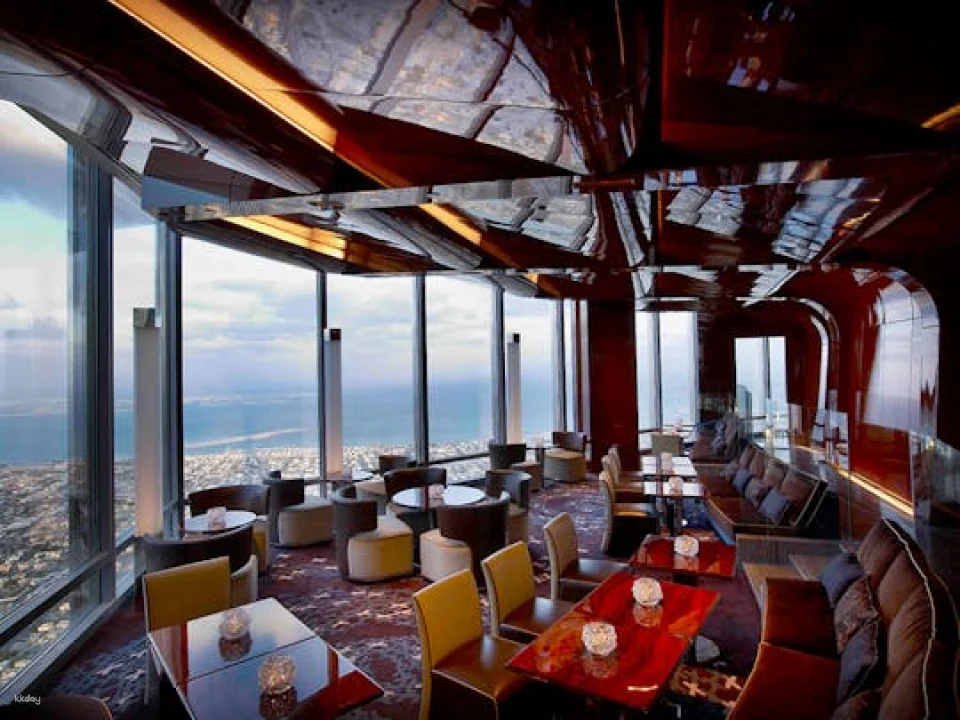 Burj Khalifa Atmosphere Restaurant dining and Dubai by night