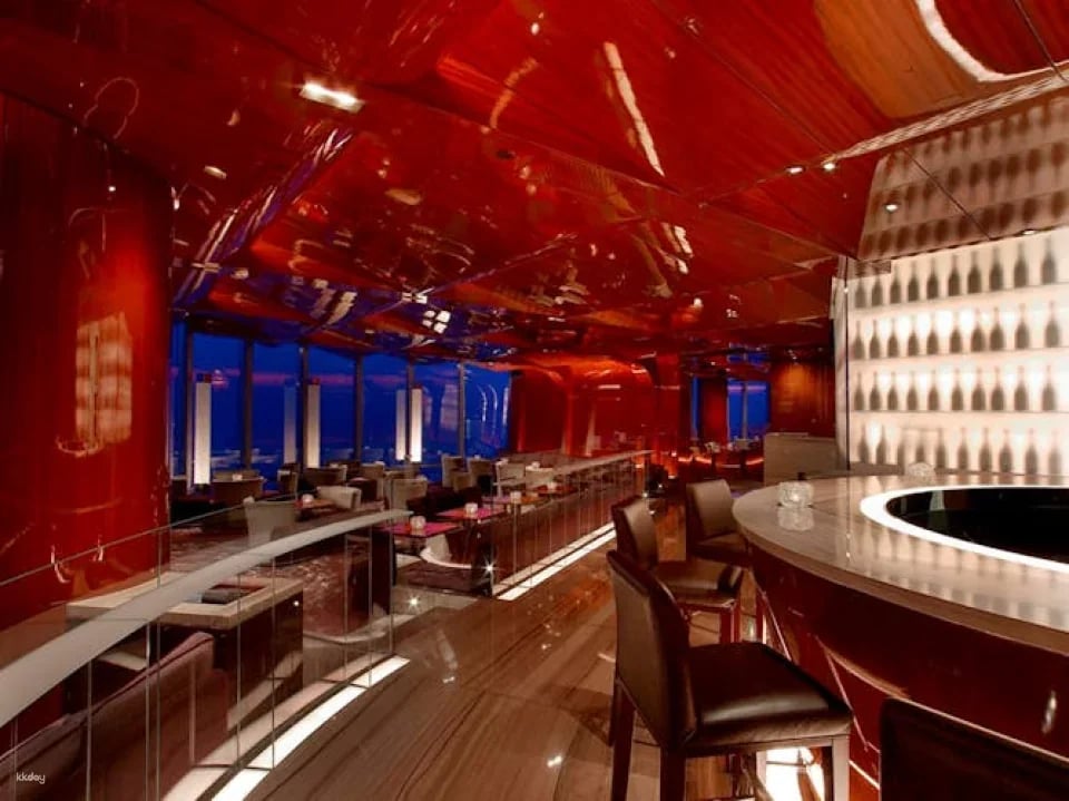 Burj Khalifa Atmosphere Restaurant dining and Dubai by night