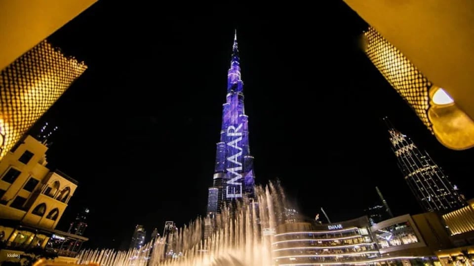 Burj Khalifa Atmosphere Restaurant dining and Dubai by night