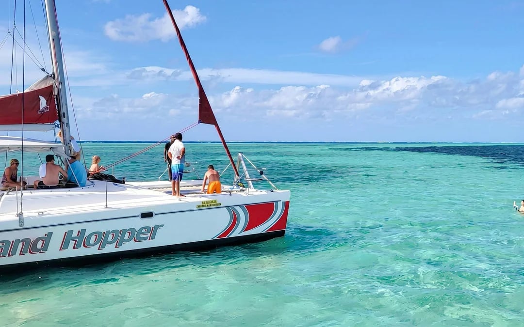 Catamaran Adventure Full Day: Ile aux cerfs, GRSE Waterfall, Snorkeling & BBQ Lunch Image 3