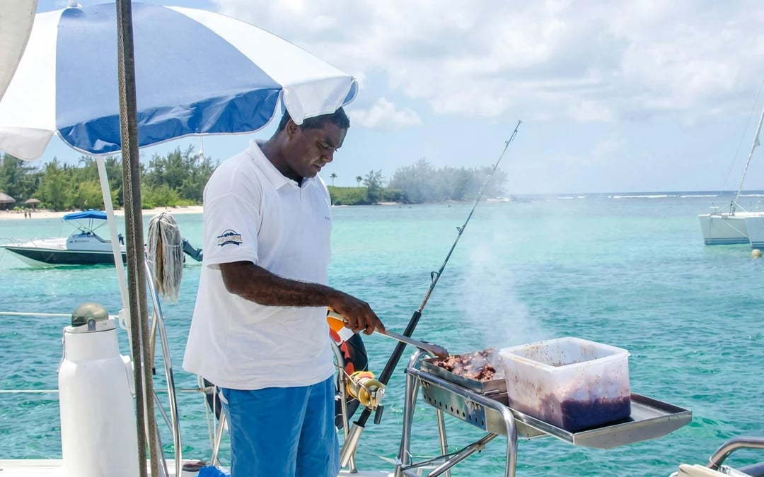 Catamaran Adventure Full Day: Ile aux cerfs, GRSE Waterfall, Snorkeling & BBQ Lunch Image 5