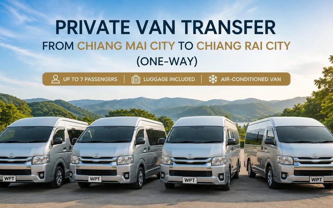 Chiang Mai City to Chiang Rai City Private One-Way Van Transfer Image 1