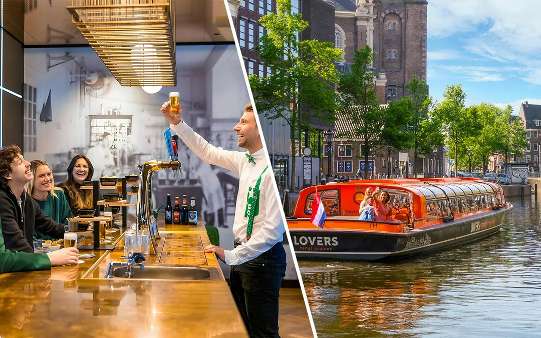 Combo: Heineken Experience Tickets with 2 Drinks & 1-Hour Amsterdam Canal Cruise Image 1