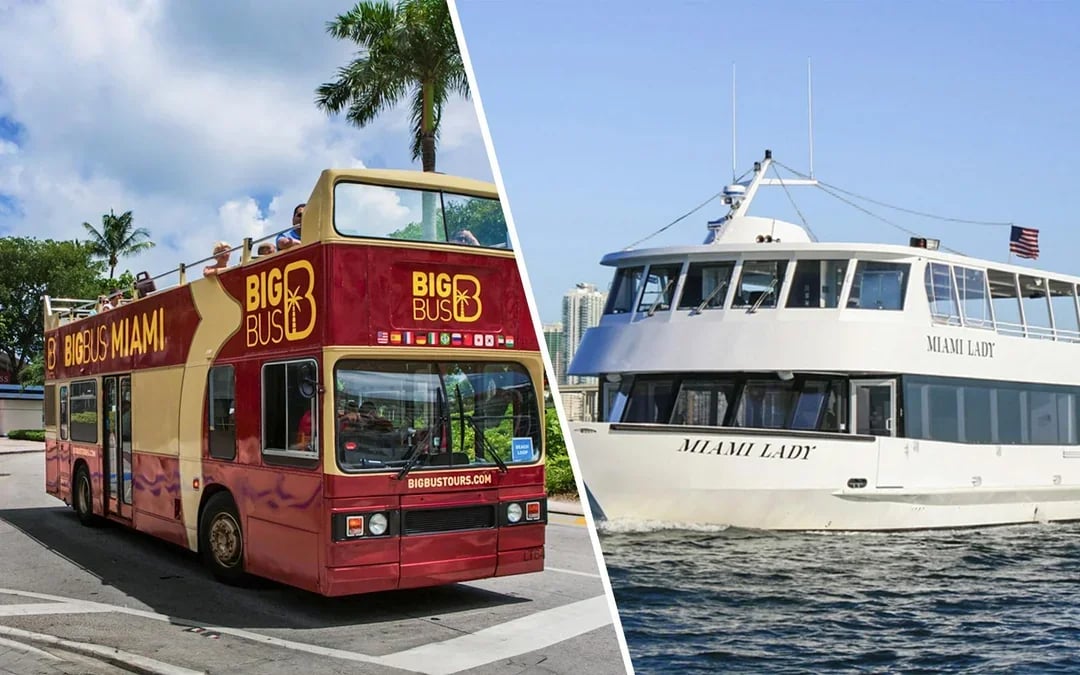 Combo (Save 30%): Miami Bus Tour + Millionaire's Row Cruise Tickets Image 1