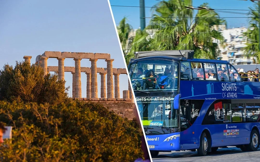 Combo: Temple of Poseidon Sunset Tour from Athens + 2-Day Athens Hop-On Hop-Off Bus Tour Image 1