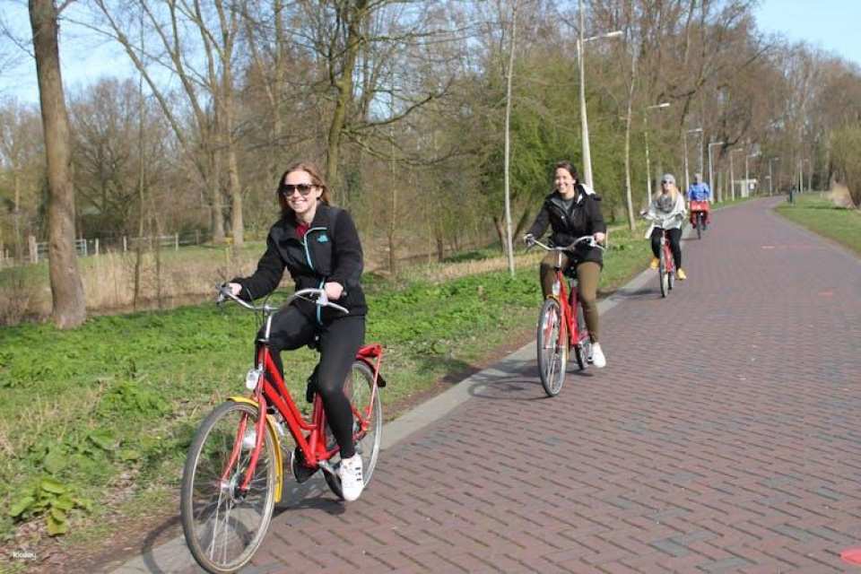 Countryside bike tour with windmill, cheese and clogs