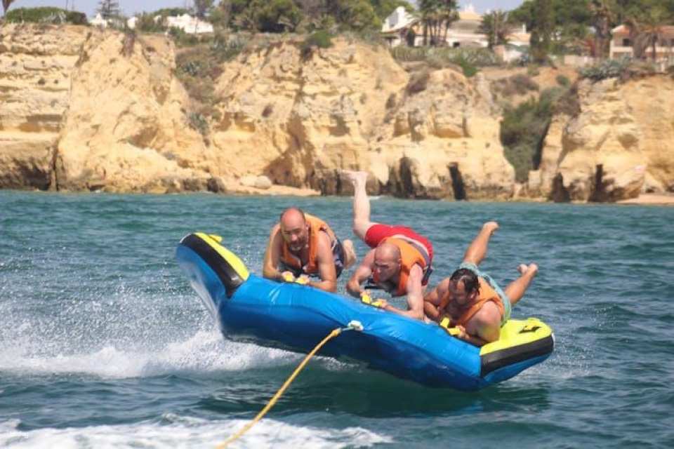 Crazy cookie boat experience in Armação de Pêra