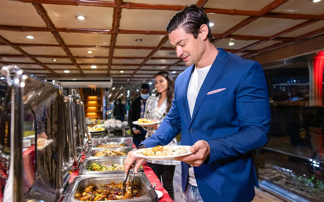 Dine & Dazzle Evening Package: Dubai Canal Dinner Cruise with Unlimited Drinks + La Perle Show Image 5