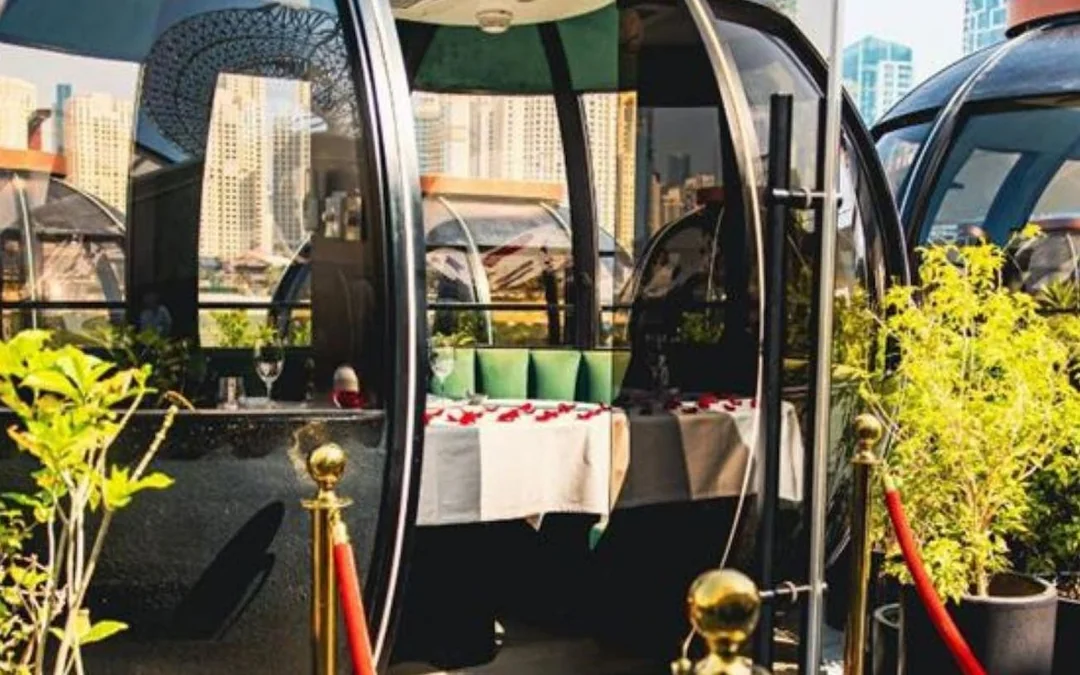 Dubai Private Pod Dining Experience with 4-Course Pan-Asian Set Menu and Skyline Views Image 1