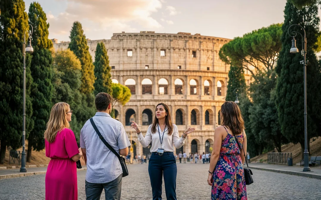 Evening Rome Walking Tour: Colosseum Arena, Trevi Fountain & Roman Forum Image 1