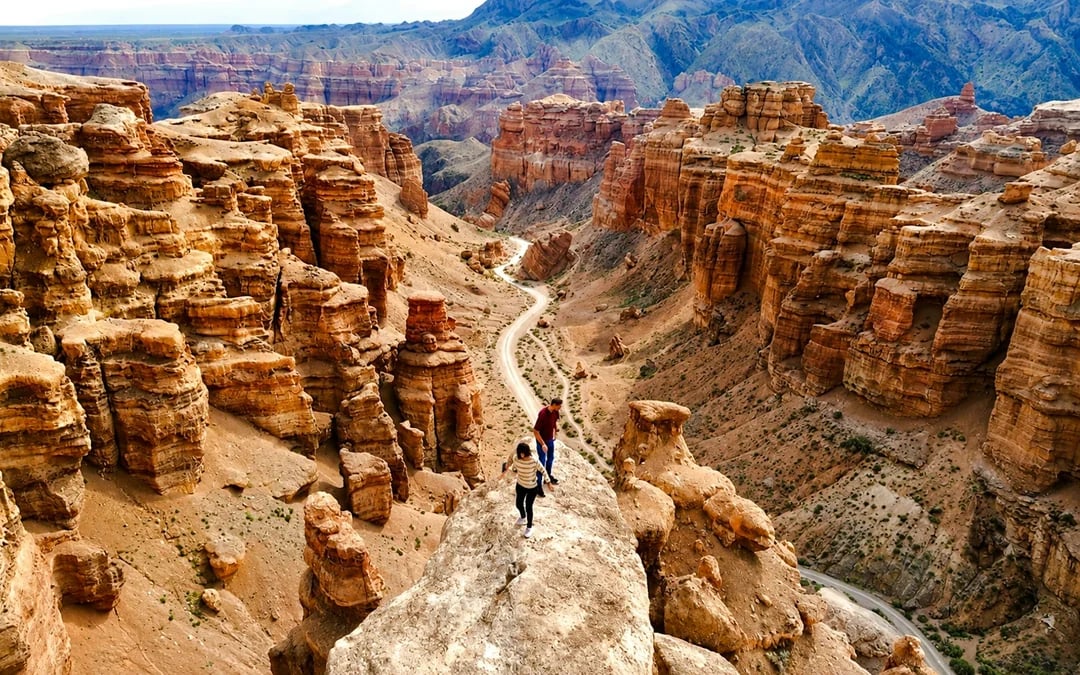 From Almaty: Private 2-Day Charyn Canyon, Kolsai & Kaindy Lakes Tour with A-Frame Cabin Stay Image 3