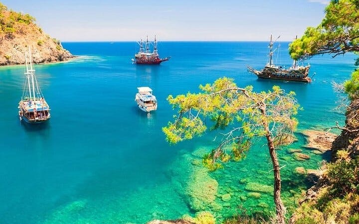 From Antalya to Kemer Mega Star Boat Trip Lunch & Hotel pick up Image 2