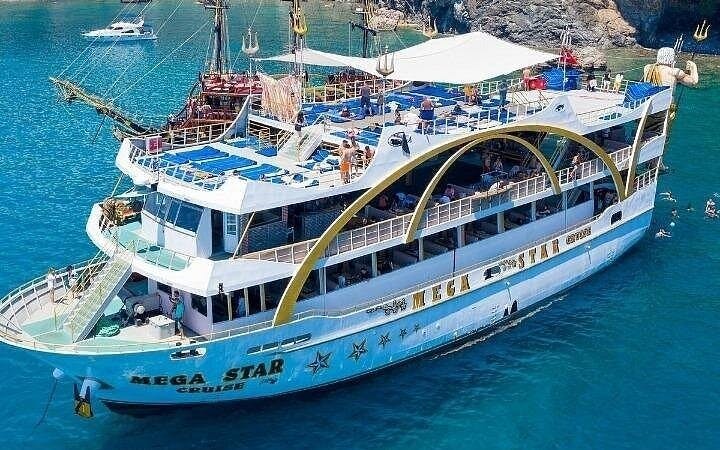 From Antalya to Kemer Mega Star Boat Trip Lunch & Hotel pick up Image 3