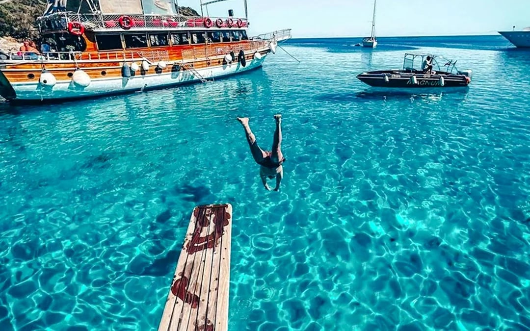 From Bodrum: Orak Island Boat Tour with Lunch and Hotel Transfers Image 1