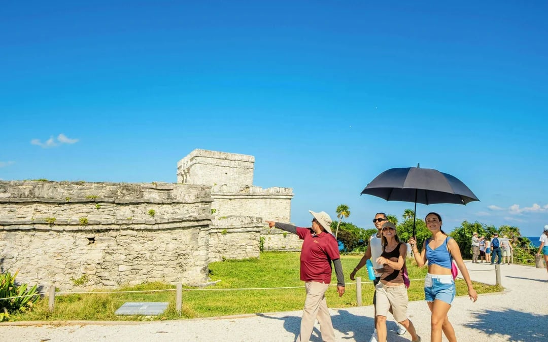 From Cancun: Day Trip to Tulum Ruins and swim at Cenote Nohoch with Lunch & Pickup Image 1
