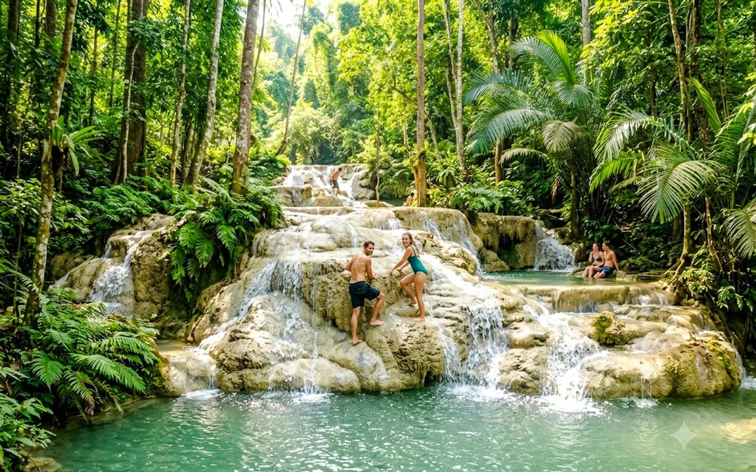 From Chiang Mai: Bua Thong Sticky Waterfalls and Chet Si Fountain Small-Group Tour Image 1