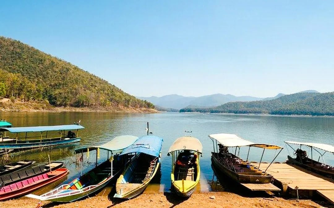 From Chiang Mai: Bua Thong Sticky Waterfalls and Mae Ngat Dam Boat Tour Image 1