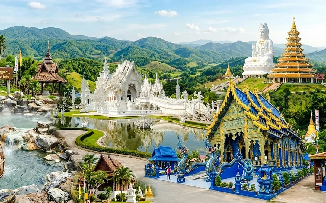 From Chiang Mai: Chiang Rai White, Blue and Red Temples & Long Neck Village Small-Group Tour Image 3