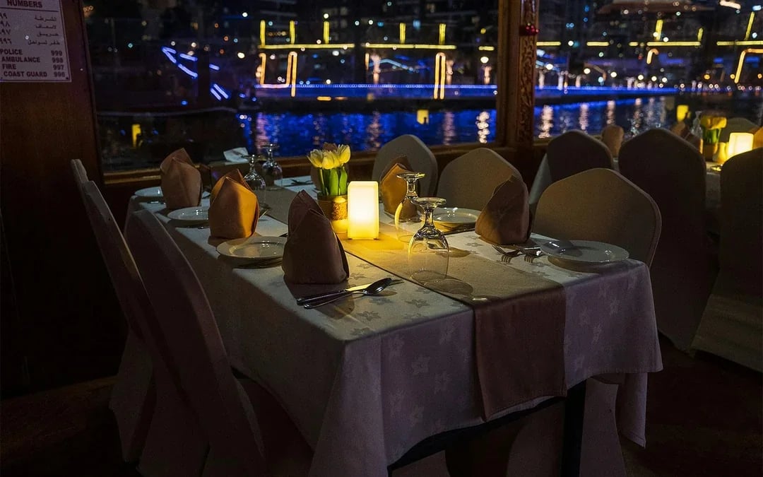From Dubai Creek: Dhow Cruise with Dinner & Live Entertainment Image 1
