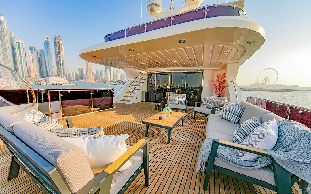 From Dubai Harbour: 3-Hour Superyacht Tri-Deck Cruise with Dining, Open Bar & Live DJ Image 12
