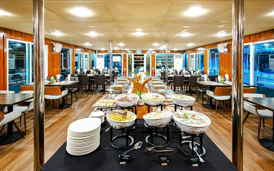 From Dubai Marina: Alexandra Sea Lounge Dhow Cruise with Dinner and Entertainment with Kids Go Free Offer Image 2