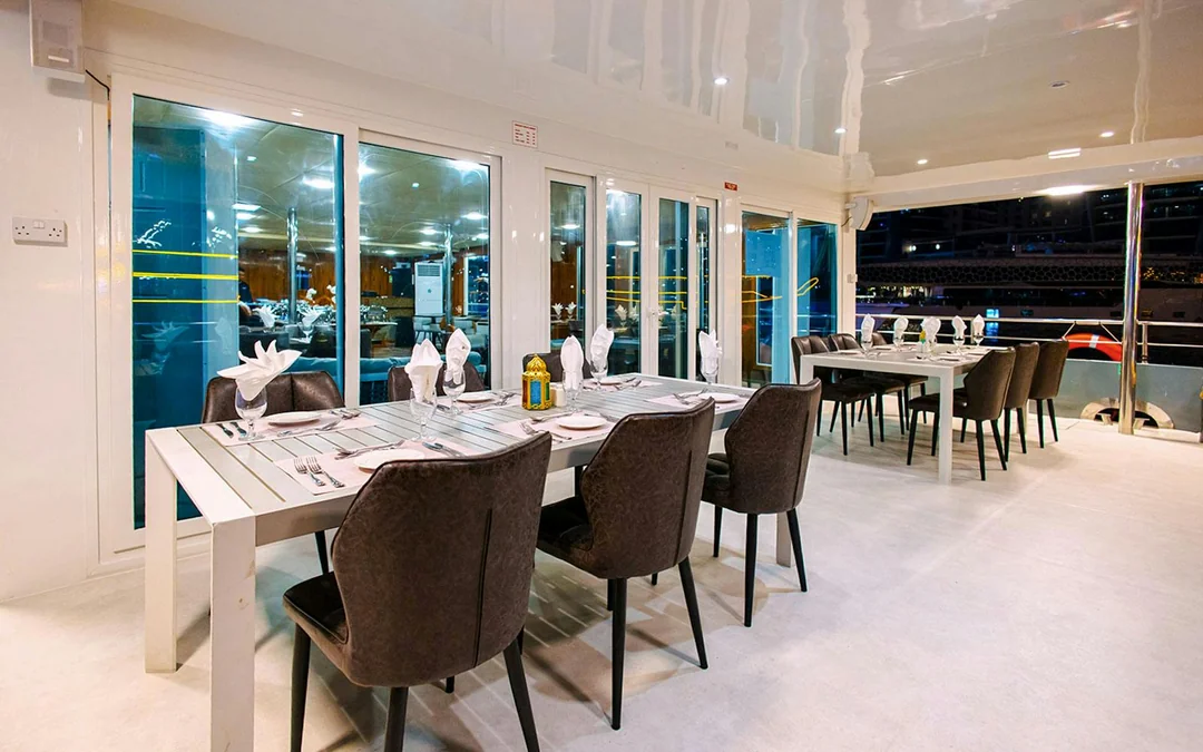 From Dubai Marina: Alexandra Sea Lounge Dhow Cruise with Dinner and Entertainment with Kids Go Free Offer Image 3