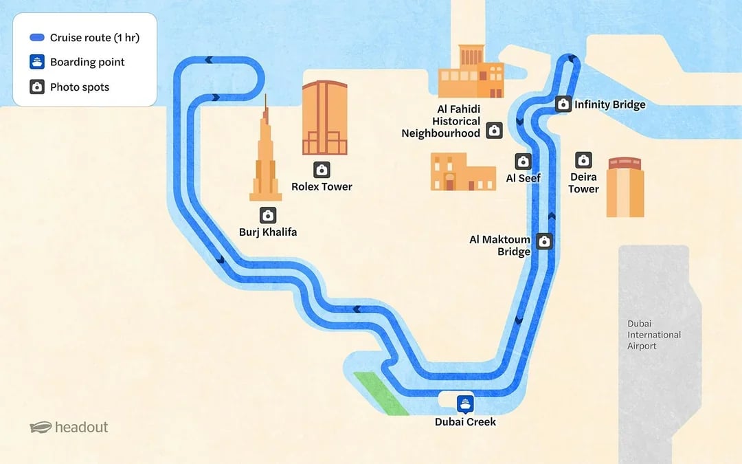 From Dubai Marina/Creek: 1-Hour Sightseeing Dhow Cruise with Unlimited Soft Drinks Image 4