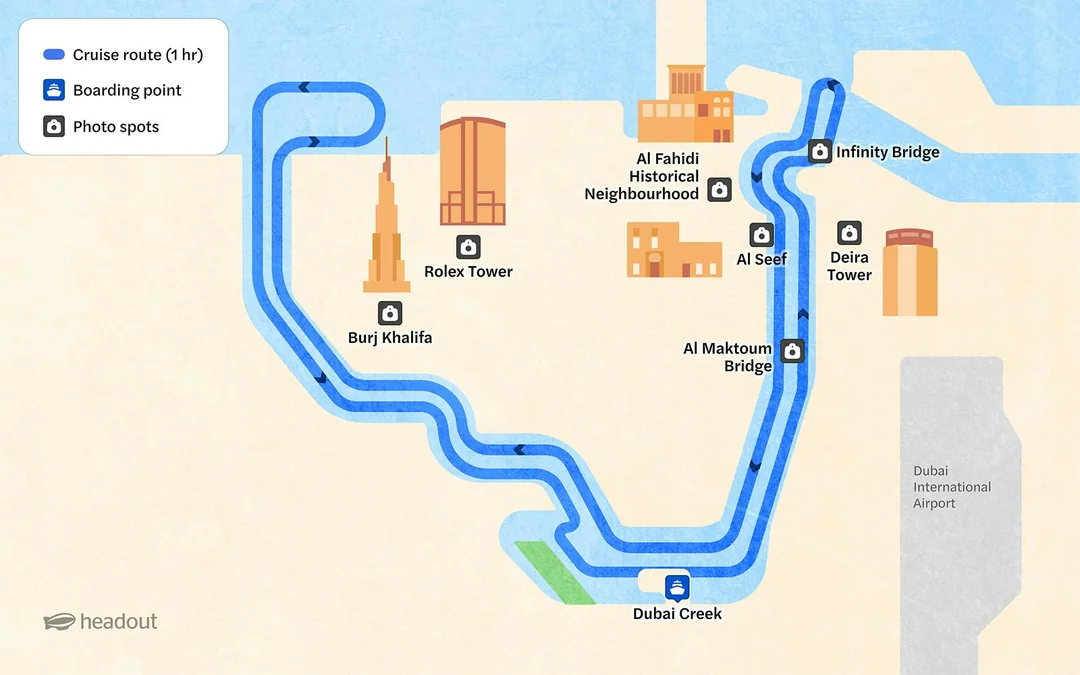 From Dubai Marina/Creek: 1-Hour Sightseeing Dhow Cruise with Unlimited Soft Drinks Image 4