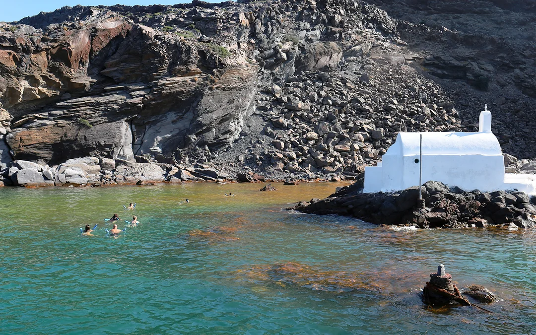 From Fira: Santorini Volcano, Hot Springs & Thirassia Day Cruise  Image 3