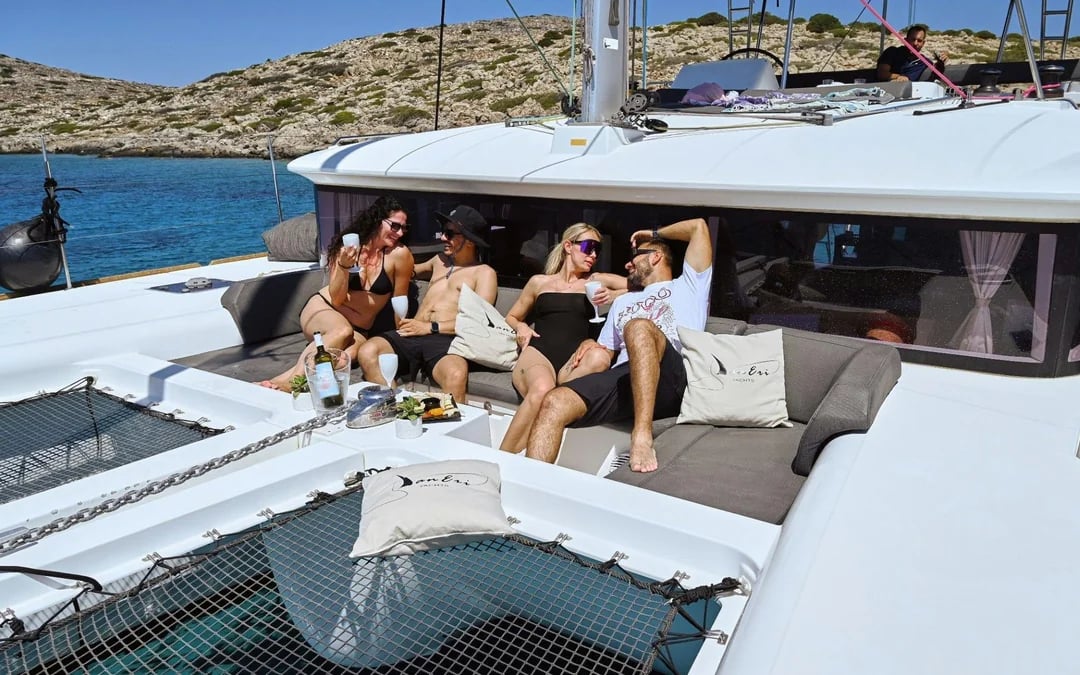 From Heraklion: Dia Island Luxury Catamaran Cruise with Brunch & Water Activities Image 7