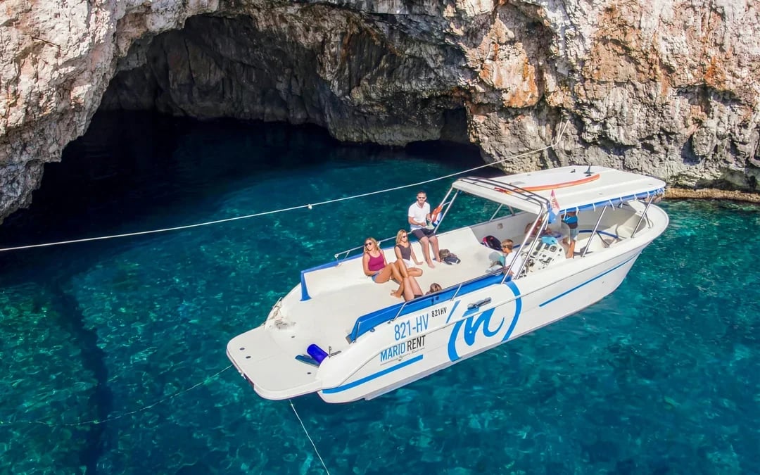 From Hvar: Blue Cave, Green Cave and 5 Islands Boat Tour Image 1