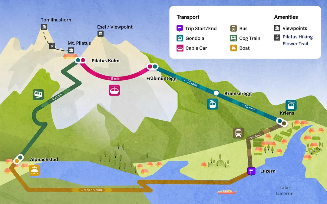 From Lucerne: Mount Pilatus Golden Round Trip Tickets with Boat Cruise Image 2