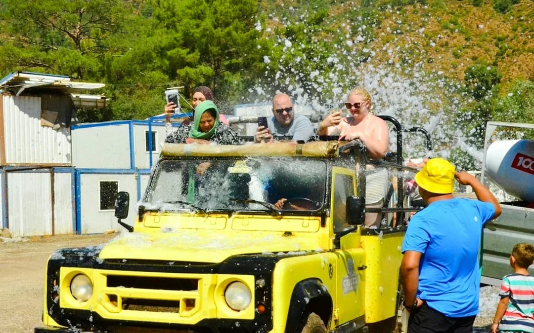 From Marmaris: Jeep Safari with Water Fights to Turgut Waterfall and Kızkumu Beach Image 1