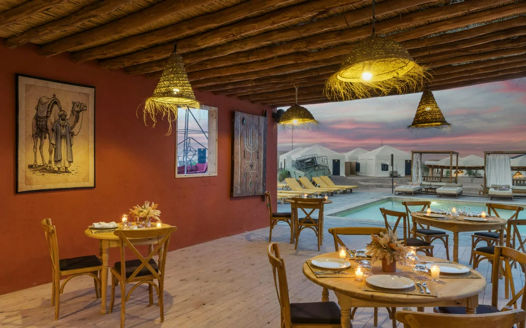 From Marrakesh: Sunset Agafay Desert Luxury Camp Experience with 3-Course Dinner, Pool Access & Dinner Show Image 3