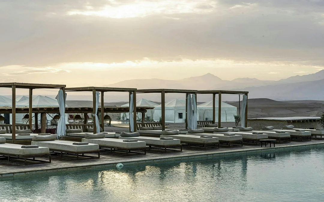 From Marrakesh: Sunset Agafay Desert Luxury Camp Experience with 3-Course Dinner, Pool Access & Dinner Show Image 5