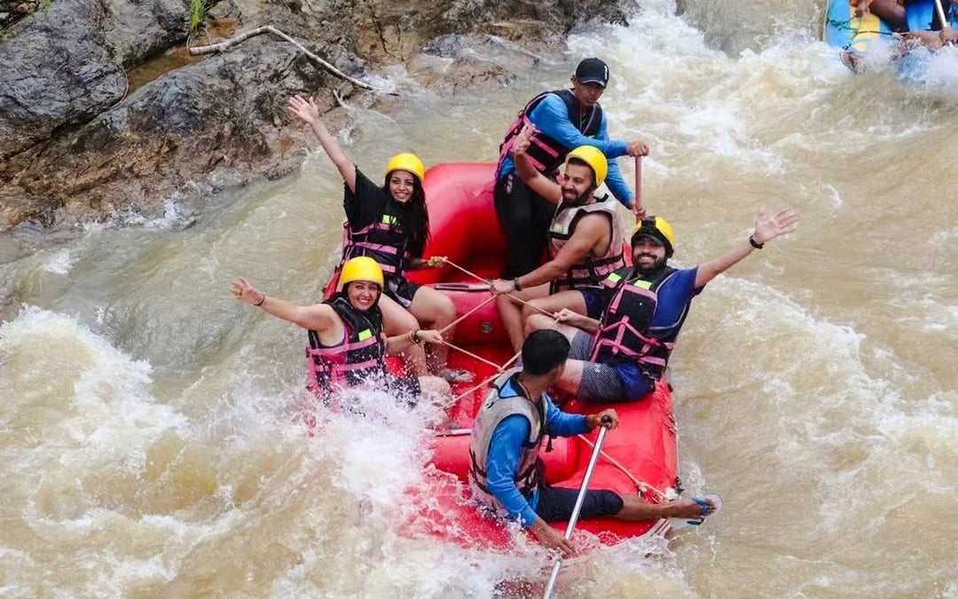 From Phuket: Phang Nga 5-km White-Water Rafting and 30-Min ATV with Zipline and Wat Suwan Khuha Image 1