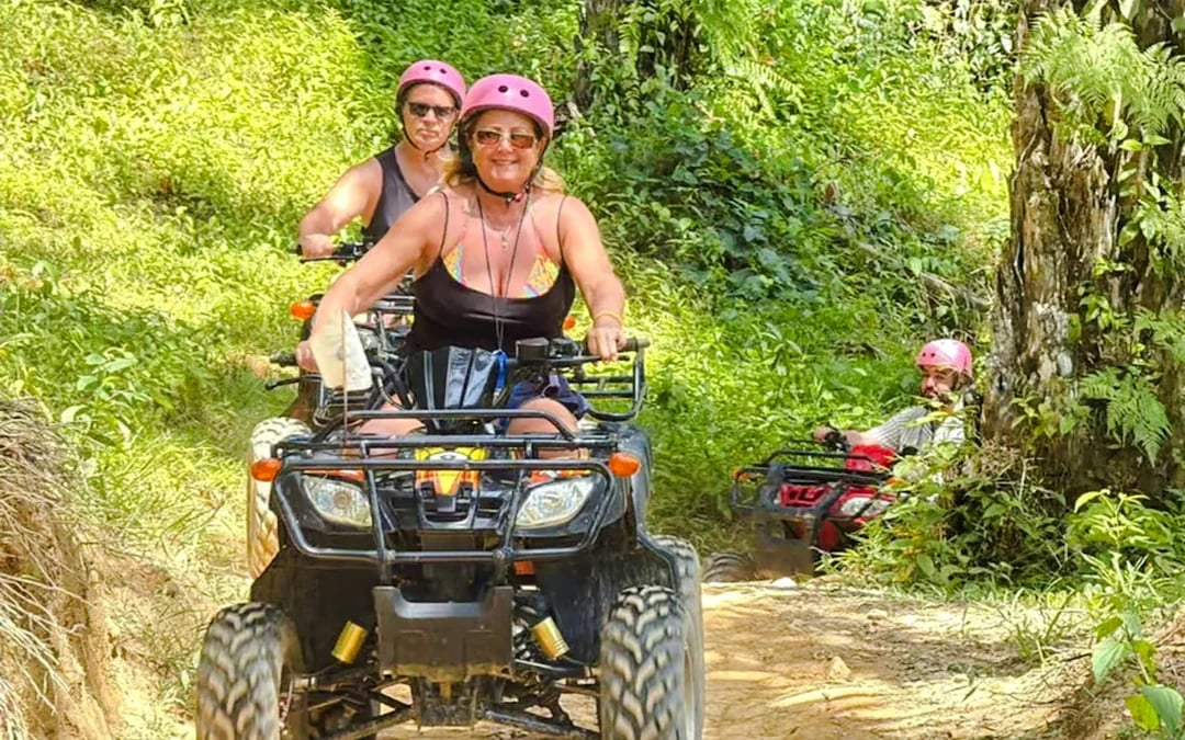 From Phuket: Phang Nga 5-km White-Water Rafting and 30-Min ATV with Zipline and Wat Suwan Khuha Image 2
