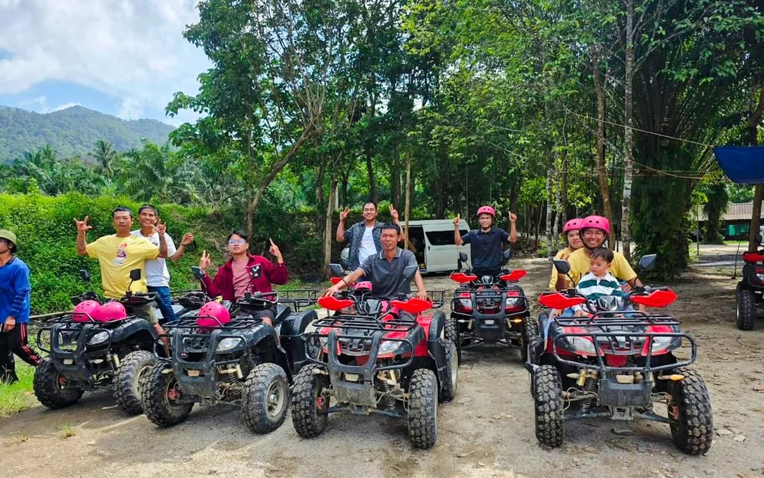 From Phuket: Phang Nga 5-km White-Water Rafting and 30-Min ATV with Zipline and Wat Suwan Khuha Image 7