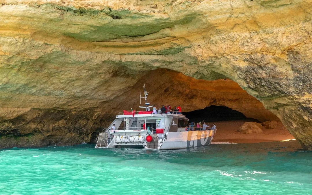 From Portimão: Benagil Cave and Coastline Catamaran Cruise with Brunch Option Image 2