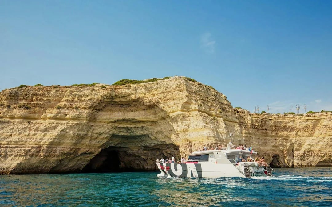From Portimao: Benagil Cave Catamaran Cruise & Dolphin Watching Image 1