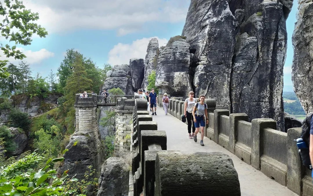From Prague: Bastei Bridge & Tisa Walls Labyrinth Day Trip Image 1