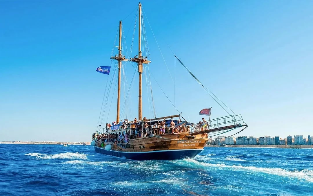 From Sliema: Cruise to Gozo and Comino on a Turkish Gulet with Lunch & Drinks Image 1