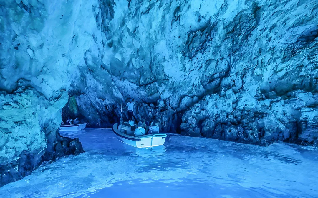 From Split: Blue Cave, Mamma Mia, Hvar and 5 Island Boat Tour Image 1