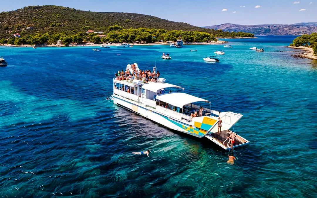 From Split: Blue Lagoon, Ciovo & Solta Boat Tour with Lunch & Drinks Image 1